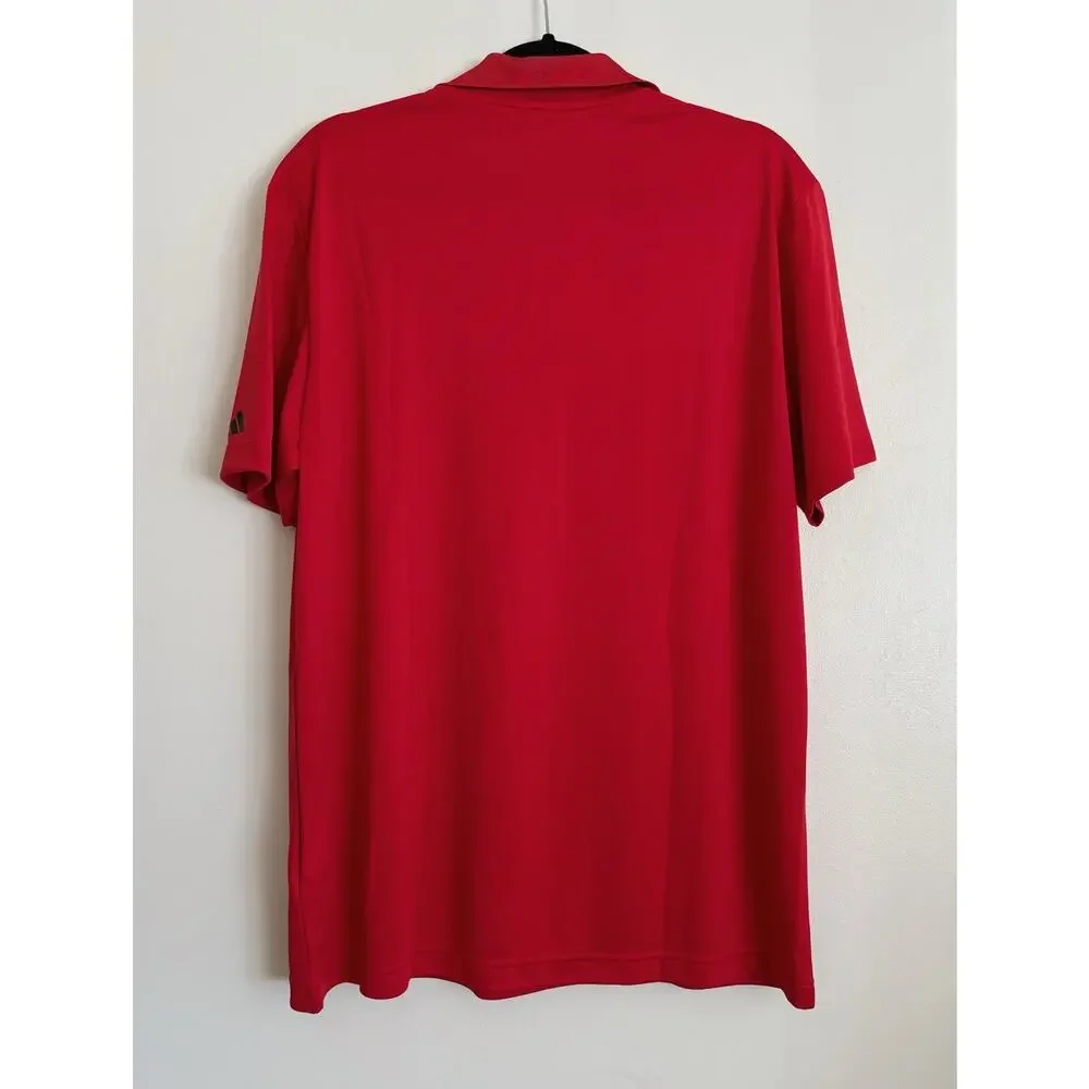 Red Men's Adidas Performance Polo Shirt L